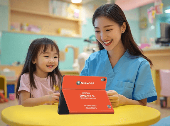 Clinician with child