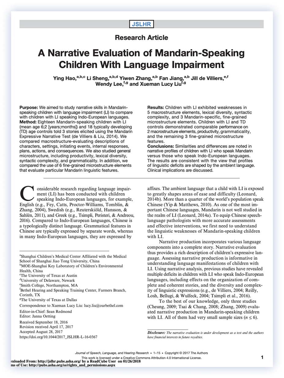 Research article about speech development