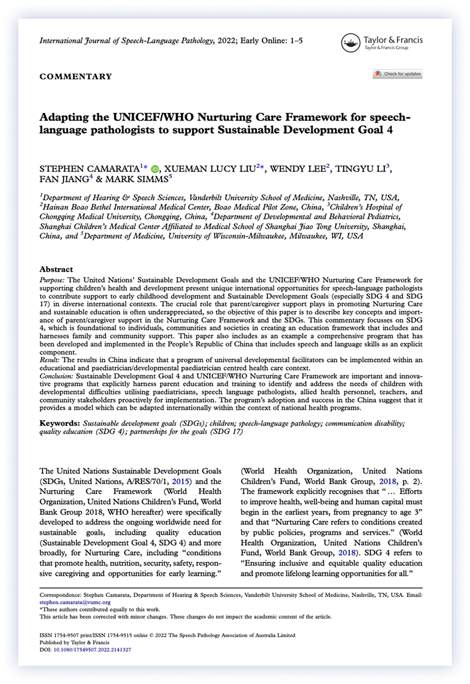 Research on language development in children